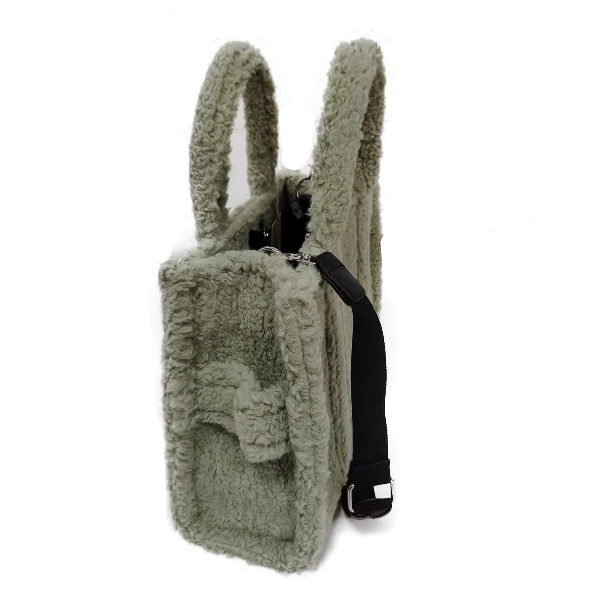 SALIA Teddytasche Flauschtasche Oh LaLa light olive